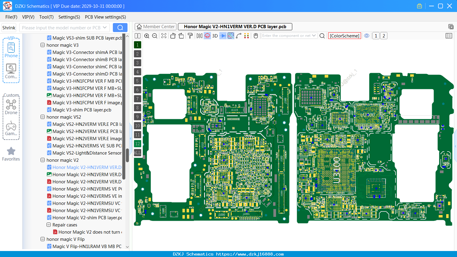 Honor Magic V2-HN1VERM VER.D PCB Layer